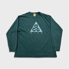 Nike ACG Shirt Mens Large Green Sportswear Deep Jungle Outdoor Long Sleeve Tee