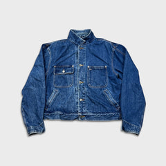 Vintage 90s Polo Ralph Lauren Denim Jacket Medium Mens Blue Authentic Dungarees Medium Wash Trucker