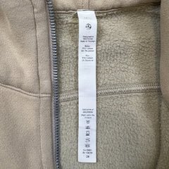 Lululemon Scuba Oversized 1/2 Zip Hoodie Womens Medium Beige Hooded Sweater