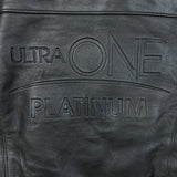 Vintage Y2K Ultra One Platinum TA Petro Leather Jacket Mens Medium Black A2 Flight Bomber