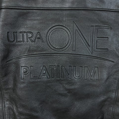 Vintage Y2K Ultra One Platinum TA Petro Leather Jacket Mens Medium Black A2 Flight Bomber