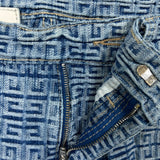 Givenchy 4G Jacquard Denim Mens 34x34 Blue Oversized Fit Light Wash Monogram Pants