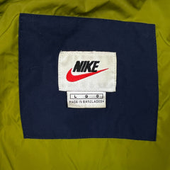 Vintage 90s Nike Sportswear Jacket Mens Large Blue Swoosh Full Zip Puffer Coat