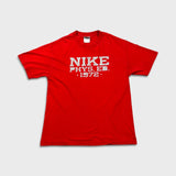 Vintage Y2K Nike Sportswear T Shirt Mens Large Red Phys Ed Short Sleeve Graphic Tee