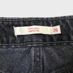 Levi's Low Loose Jeans Womens 28x29 Black Wide Leg Baggy Dark Wash Denim Pants
