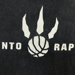Vintage Y2K Toronto Raptors T Shirt Mens Large Black NBA Basketball Distressed Faded Tee