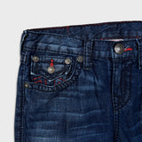 True Religion Jack Big T Jeans Womens 28x32 Blue Slim Straight Low Rise USA Denim Pants