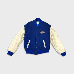 Vintage 90s Universal Studios Jacket Mens Medium Blue Hollywood Letterman USA Varsity