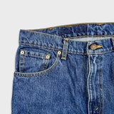Vintage 90s Levi's 516 Jeans Mens 34x30 Blue Slim Fit Straight Leg Frayed Denim Pants