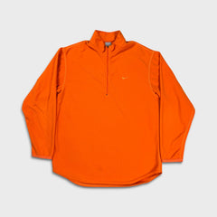 Vintage Y2K Nike Sportswear Fleece Mens Medium Orange Swoosh 1/4 Zip Pullover Jacket