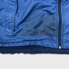 Vintage Y2K Nike Sportswear Jacket Mens 2XL Blue Swoosh Spell Out Full Zip Bomber Coat