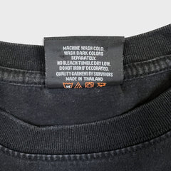 Vintage Y2K Skeleton Rider Hot As Hell T Shirt Mens Medium Black Punk Biker Tee