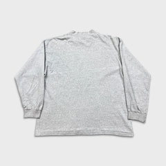 Vintage Y2K Nike Sportswear Mock Neck Shirt Mens 2XL Gray Swoosh Long Sleeve Pullover