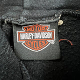 Vintage Y2K Harley Davidson Hoodie Mens Medium Black Faded Distressed Motorcycle Hooded Sweater