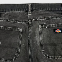 Dickies Pants Mens 34x32 Black Straight Leg Distress Hammer Loop Canvas Workwear