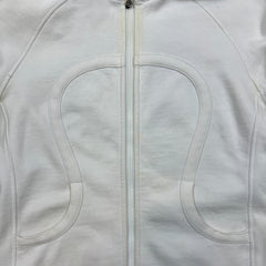 Lululemon Scuba Hoodie Womens Size 10 White Full Zip Sports Hooded Sweatshirt