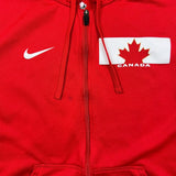 Nike Sportswear Team Canada Hoodie Mens Large Red Full Zip Hockey NHL Therma-Fit Hooded Sweater
