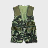 Vintage 80s Tactical Military Army Vest Mens Small Green Camo Sniper Utility Button Up