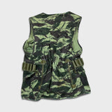 Vintage 80s Tactical Military Army Vest Mens Small Green Camo Sniper Utility Button Up