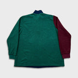 Adidas Fleece Mens XL Blue Trefoil Crest Spell Out 1/4 Zip Pullover Jacket