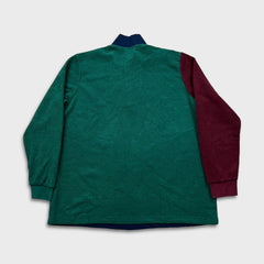 Adidas Fleece Mens XL Blue Trefoil Crest Spell Out 1/4 Zip Pullover Jacket