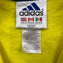 Vintage 90s Adidas Sweatshirt Mens Medium Yellow 1/4 Zip Pullover