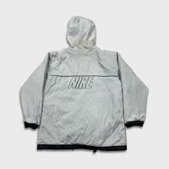 Vintage Y2K Nike Sportswear Jacket Mens Small Black Reversible Fleece Swoosh Coat