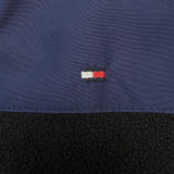 Tommy Hilfiger Vest Mens Medium Black Flag Outdoor Full Zip Fleece Jacket