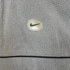 Vintage Y2K Nike Sportswear Jacket Mens Small Black Reversible Fleece Swoosh Coat