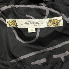 Vintage Y2K Ed Hardy Jacket Womens Small Black Love Kills Christian Audigier Full Zip