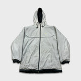 Vintage Y2K Nike Sportswear Jacket Mens Small Black Reversible Fleece Swoosh Coat