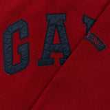 Vintage 90s Gap Fleece Mens Small Red Spell Out Distressed Pullover Jacket