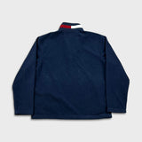 Vintage 90s Tommy Hilfiger Fleece Mens Small Blue Pullover 1/4 Zip Jacket