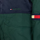 Vintage 90s Tommy Hilfiger Jacket Mens Medium Green Flag Outdoor Full Zip Coat