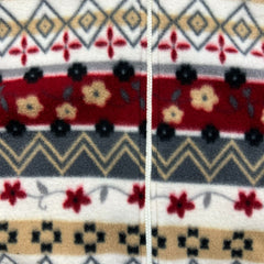 Alfred Dunner Fleece Womens Large White Floral Full Zip Jacket