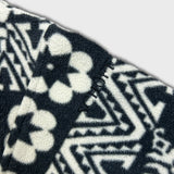 Vintage 90s Floral Fleece Mens Small White Aztec Navajo 1/4 Zip Pullover Jacket