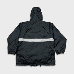 Vintage Y2K Nike Sportswear Jacket Mens Small Black Reversible Fleece Swoosh Coat