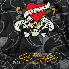 Vintage Y2K Ed Hardy Jacket Womens Small Black Love Kills Christian Audigier Full Zip
