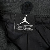 Vintage Y2K Nike Air Jordan Jacket Mens Large Black Leather Varsity Jumpman Spell Out Letterman
