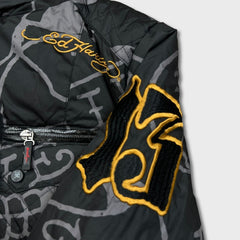 Vintage Y2K Ed Hardy Jacket Womens Small Black Love Kills Christian Audigier Full Zip