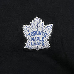 Vintage 90s Toronto Maple Leafs Bulletin Sweatshirt Mens Small Black Hockey 1/4 Zip NHL Hockey Pullover