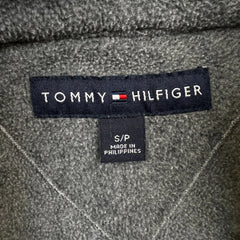 Tommy Hilfiger Fleece Mens Small Gray Spell Out Flag Full Zip Outdoor Jacket