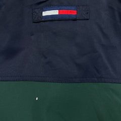 Vintage 90s Tommy Hilfiger Jacket Mens Medium Green Flag Outdoor Full Zip Coat