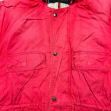 Vintage 90s Nautica Jacket Mens Large Red Full Zip Faded Outdoor Long Parka Coat