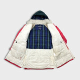 Vintage 90s Nautica Jacket Mens Large Red Full Zip Faded Outdoor Long Parka Coat