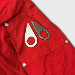Moose Knuckles Jacket Mens Small Red Original Ballistic Bomber Fur Heavy Full Zip Down Coat