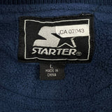 Vintage 90s Starter Blank Fleece Mens Large Blue Outdoors 1/4 Zip Pullover Jacket