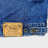Vintage 90s Polo Ralph Lauren Denim Jacket Medium Mens Blue Authentic Dungarees Medium Wash Trucker