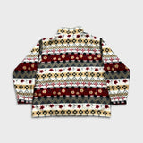 Alfred Dunner Fleece Womens Large White Floral Full Zip Jacket