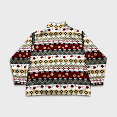 Alfred Dunner Fleece Womens Large White Floral Full Zip Jacket